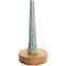 Light Blue Metal Textured Tapered Candle Holder Set